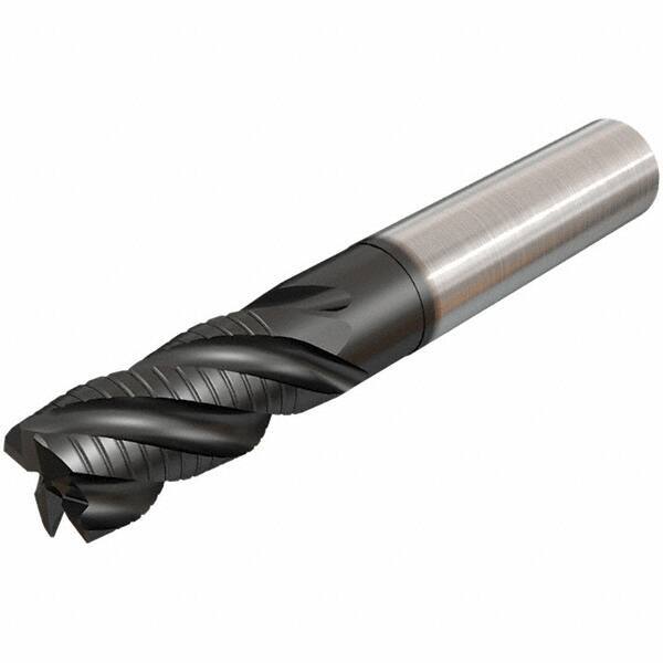 Iscar - 8mm Diam, 18mm LOC, 4 Flute Solid Carbide 45° Corner Chamfer Roughing End Mill - TiAlN Finish, 63mm OAL, 8mm Shank Diam, Single End, Extended Reach, 38° Helix - Eagle Tool & Supply