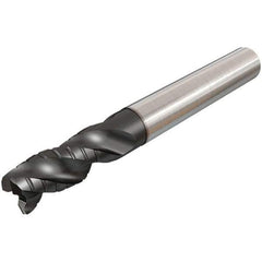Iscar - 16mm Diam, 34mm LOC, 3 Flute Solid Carbide 45° Corner Chamfer Roughing End Mill - TiAlN Finish, 100mm OAL, 16mm Shank Diam, Single End, Extended Reach, 38° Helix - Eagle Tool & Supply