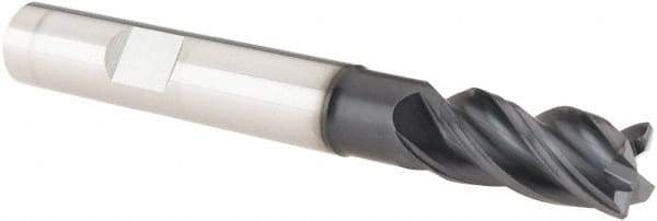 Iscar - 3/8", 4 Flute, Single End, Solid Carbide, Corner Chamfer End Mill - 3" OAL, 38° Helix, Right Hand Flute, 3/4" LOC, Right Hand Cut, 1-1/4" Extended Reach - Eagle Tool & Supply