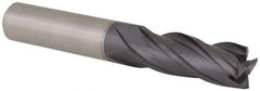 Value Collection - 3/8", 1" LOC, 3/8" Shank Diam, 2-1/2" OAL, 4 Flute, Solid Carbide Square End Mill - Single End, Uncoated, Spiral Flute, 30° Helix, Right Hand Cut, Right Hand Flute - Eagle Tool & Supply