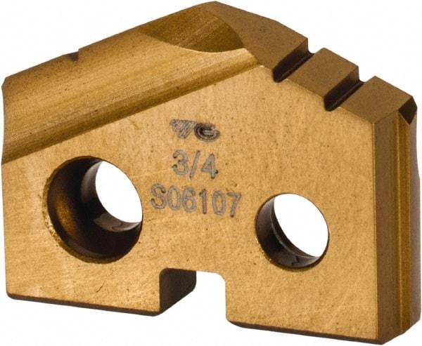 Value Collection - 3/4" Diam x 5/32" Thick, Seat Code 1, 132° Included Angle Spade Drill Insert - TiN Coated, Cobalt, Series T-A - Eagle Tool & Supply