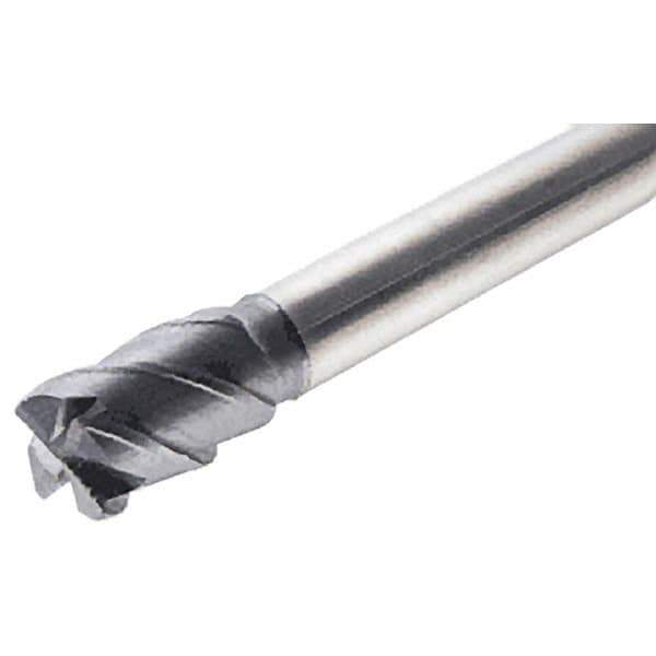 Iscar - 10mm, 4 Flute, Single End, Solid Carbide, 0.5mm Corner Radius End Mill - 130mm OAL, 45° Helix, Right Hand Flute, 15mm LOC, Right Hand Cut, 19.2mm Extended Reach - Eagle Tool & Supply