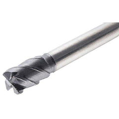 Iscar - 10mm, 4 Flute, Single End, Solid Carbide, 0.5mm Corner Radius End Mill - 130mm OAL, 45° Helix, Right Hand Flute, 15mm LOC, Right Hand Cut, 19.2mm Extended Reach - Eagle Tool & Supply