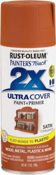 Rust-Oleum - Cinnamon, Satin, Enamel Spray Paint - 8 Sq Ft per Can, 12 oz Container, Use on Multipurpose - Eagle Tool & Supply