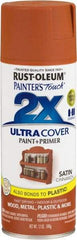 Rust-Oleum - Cinnamon, Satin, Enamel Spray Paint - 8 Sq Ft per Can, 12 oz Container, Use on Multipurpose - Eagle Tool & Supply