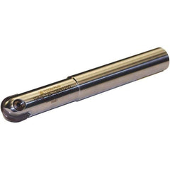 Tool-Flo - 1-5/8" Cut Diam, 1-5/8" Shank Diam, 12" OAL, Indexable Ball Nose End Mill - 4" Head Length, Straight Shank, TBN Toolholder, TBNR 1625, TBRR 1625 Insert - Eagle Tool & Supply