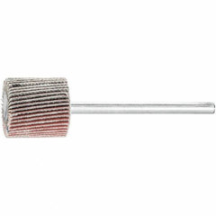 PFERD - 5/8" Diam x 5/8" Face Width, Aluminum Oxide Coated Mounted Flap Wheel - 1/8" Shank Mount, 240 Grit, 50,000 Max RPM - Eagle Tool & Supply