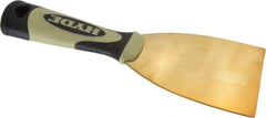 Hyde Tools - Stiff Brass Scraper - 3" Blade Width x 4" Blade Length, 4-1/2" Long Cushioned Grip Handle - Eagle Tool & Supply