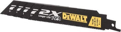 DeWALT - 6" Long x 1" Thick, Bi-Metal Reciprocating Saw Blade - Straight Profile, 14 to 18 TPI, Toothed Edge - Eagle Tool & Supply