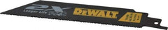 DeWALT - 6" Long x 1" Thick, Bi-Metal Reciprocating Saw Blade - Straight Profile, 14 to 18 TPI, Toothed Edge - Eagle Tool & Supply