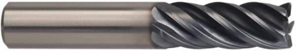 Kennametal - 5/8", 1-1/4" LOC, 5/8" Shank Diam, 3-1/2" OAL, 5 Flute, Solid Carbide Square End Mill - Single End, AlTiN Finish, Spiral Flute, Variable° Helix, Right Hand Cut, Right Hand Flute, Series UCDE - Eagle Tool & Supply