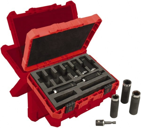 Milwaukee Tool - 9 Piece 1/2" Drive Deep Well Impact Socket Set - Eagle Tool & Supply