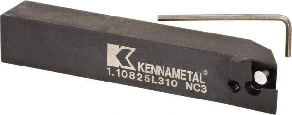 Kennametal - 1.108...93DEG, Left Hand Cut, -3° Lead Angle, 25mm Shank Height x 25mm Shank Width, Positive Rake Indexable Turning Toolholder - 150mm OAL, D2FIX15..LHP/FN/MS Insert Compatibility, Series Fix-Perfect - Eagle Tool & Supply