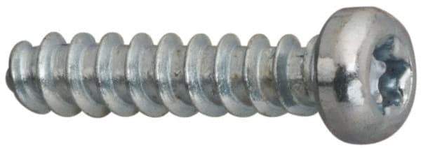Made in USA - M2 Pan Head Torx Sheet Metal Screw - Case Hardened Steel, 5" Length Under Head, Grade 1022, T5 Drive - Eagle Tool & Supply