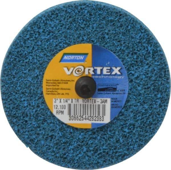 Norton - 3" Medium Grade Aluminum Oxide Deburring Disc - Quick Change Connection - Eagle Tool & Supply