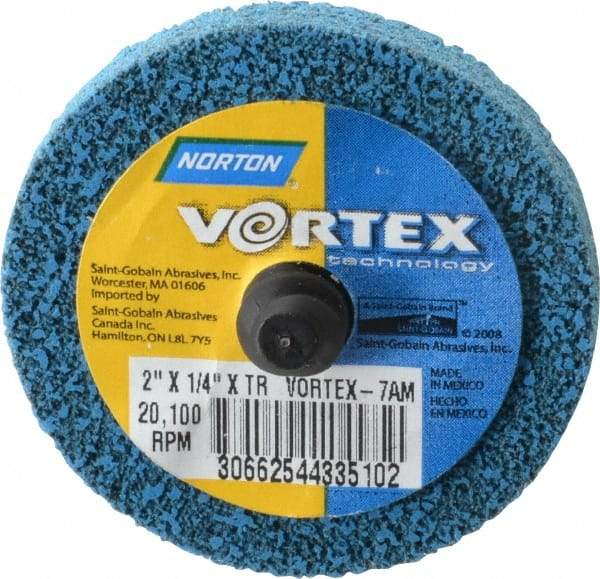 Norton - 2" Medium Grade Aluminum Oxide Deburring Disc - Quick Change Connection - Eagle Tool & Supply