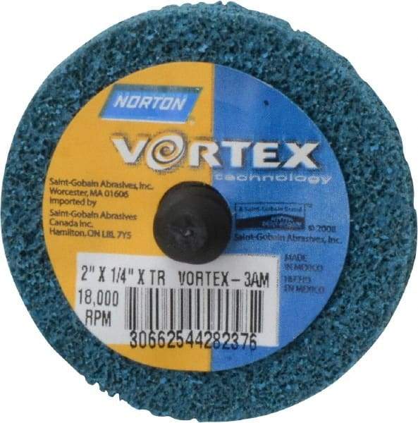 Norton - 2" Medium Grade Aluminum Oxide Deburring Disc - Quick Change Connection - Eagle Tool & Supply