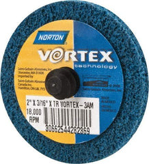 Norton - 2" Medium Grade Aluminum Oxide Deburring Disc - Quick Change Connection - Eagle Tool & Supply