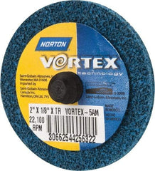 Norton - 2" Medium Grade Aluminum Oxide Deburring Disc - Quick Change Connection - Eagle Tool & Supply