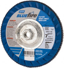 Norton - 7" 60 Grit 5/8-11 Center Hole Type 27 Zirconia Alumina Flap Disc - Eagle Tool & Supply