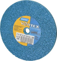 Norton - 3" Diam, 1/8" Face Width, 1/4" Center Hole, Medium Grade, Aluminum Oxide Deburring Wheel - Unitized, Medium Density 7 Grade - Eagle Tool & Supply