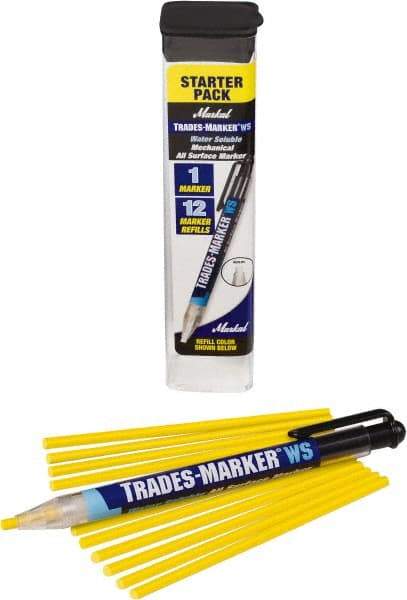 Markal - Yellow All Purpose Wax Crayon - Flat Tip - Eagle Tool & Supply