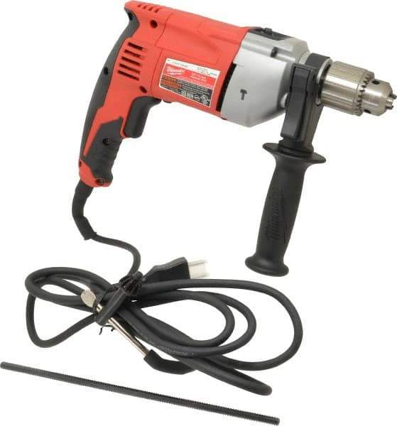 Milwaukee Tool - 120 Volt 1/2" Keyed Chuck Electric Hammer Drill - 0 to 48,000 BPM, 0 to 2,800 RPM - Eagle Tool & Supply