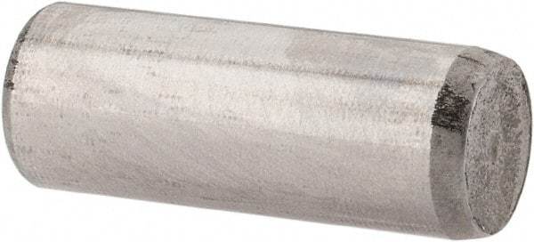 Made in USA - 6mm Diam x 16mm Pin Length Alloy Steel Standard Dowel Pin - Bright Finish, C 47-58 & C 60 (Surface) Hardness, 1 Beveled & 1 Rounded End - Eagle Tool & Supply