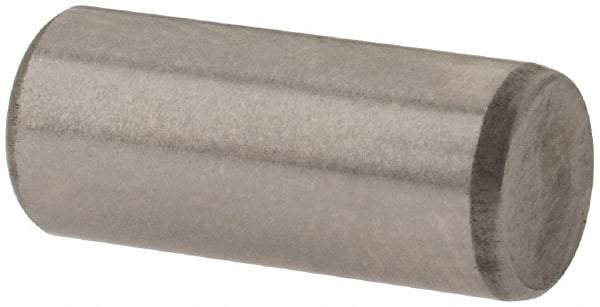 Made in USA - 5mm Diam x 12mm Pin Length Alloy Steel Standard Dowel Pin - Bright Finish, C 47-58 & C 60 (Surface) Hardness, 1 Beveled & 1 Rounded End - Eagle Tool & Supply