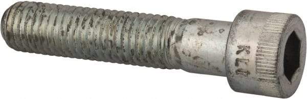 Made in USA - 5/8-11 UNC Hex Socket Drive, Socket Cap Screw - Alloy Steel, Zinc-Plated Finish, Partially Threaded, 3" Length Under Head - Eagle Tool & Supply