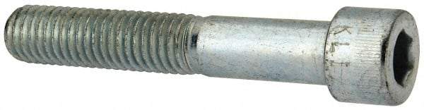 Made in USA - 1/2-13 UNC Hex Socket Drive, Socket Cap Screw - Alloy Steel, Zinc-Plated Finish, Partially Threaded, 3" Length Under Head - Eagle Tool & Supply