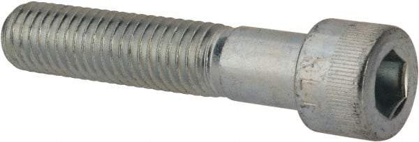 Made in USA - 1/2-13 UNC Hex Socket Drive, Socket Cap Screw - Alloy Steel, Zinc-Plated Finish, Partially Threaded, 2-1/2" Length Under Head - Eagle Tool & Supply