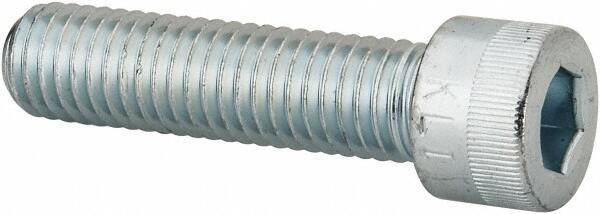 Made in USA - 1/2-13 UNC Hex Socket Drive, Socket Cap Screw - Alloy Steel, Zinc-Plated Finish, Fully Threaded, 2" Length Under Head - Eagle Tool & Supply