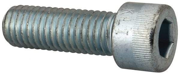 Made in USA - 1/2-13 UNC Hex Socket Drive, Socket Cap Screw - Alloy Steel, Zinc-Plated Finish, Fully Threaded, 1-1/2" Length Under Head - Eagle Tool & Supply