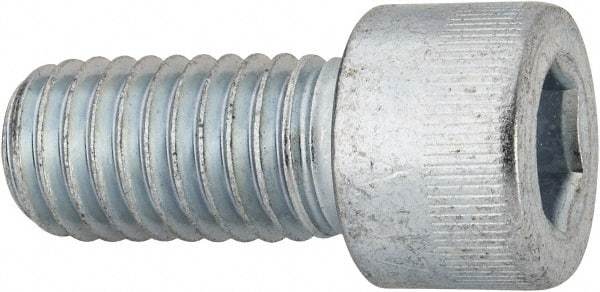 Made in USA - 1/2-13 UNC Hex Socket Drive, Socket Cap Screw - Alloy Steel, Zinc-Plated Finish, Fully Threaded, 1" Length Under Head - Eagle Tool & Supply