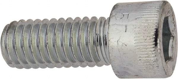 Made in USA - 3/8-16 UNC Hex Socket Drive, Socket Cap Screw - Alloy Steel, Zinc-Plated Finish, Fully Threaded, 7/8" Length Under Head - Eagle Tool & Supply