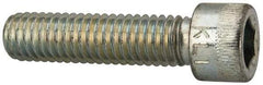Made in USA - 3/8-16 UNC Hex Socket Drive, Socket Cap Screw - Alloy Steel, Zinc-Plated Finish, Fully Threaded, 1-1/2" Length Under Head - Eagle Tool & Supply