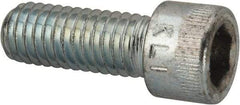 Made in USA - 3/8-16 UNC Hex Socket Drive, Socket Cap Screw - Alloy Steel, Zinc-Plated Finish, Fully Threaded, 1" Length Under Head - Eagle Tool & Supply