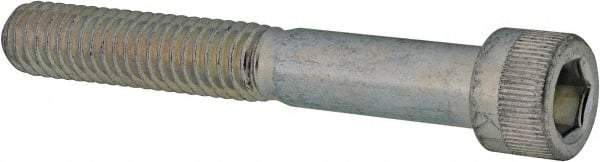 Made in USA - 5/16-18 UNC Hex Socket Drive, Socket Cap Screw - Alloy Steel, Zinc-Plated Finish, Partially Threaded, 2-1/4" Length Under Head - Eagle Tool & Supply