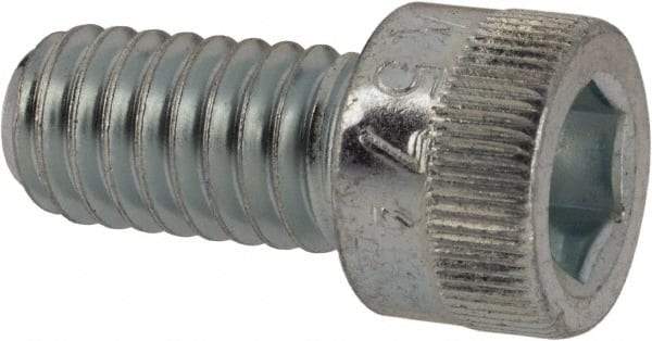 Made in USA - 5/16-18 UNC Hex Socket Drive, Socket Cap Screw - Alloy Steel, Zinc-Plated Finish, Fully Threaded, 5/8" Length Under Head - Eagle Tool & Supply