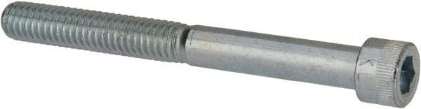 Made in USA - 5/16-18 UNC Hex Socket Drive, Socket Cap Screw - Alloy Steel, Zinc-Plated Finish, Partially Threaded, 3" Length Under Head - Eagle Tool & Supply