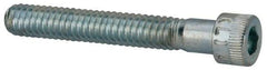 Made in USA - 1/4-20 UNC Hex Socket Drive, Socket Cap Screw - Alloy Steel, Zinc-Plated Finish, Partially Threaded, 1-3/4" Length Under Head - Eagle Tool & Supply