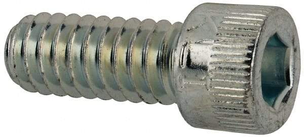 Made in USA - 1/4-20 UNC Hex Socket Drive, Socket Cap Screw - Alloy Steel, Zinc-Plated Finish, Fully Threaded, 5/8" Length Under Head - Eagle Tool & Supply