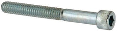 Made in USA - 1/4-20 UNC Hex Socket Drive, Socket Cap Screw - Alloy Steel, Zinc-Plated Finish, Partially Threaded, 2-1/4" Length Under Head - Eagle Tool & Supply