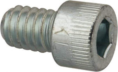 Made in USA - 1/4-20 UNC Hex Socket Drive, Socket Cap Screw - Alloy Steel, Zinc-Plated Finish, Fully Threaded, 3/8" Length Under Head - Eagle Tool & Supply