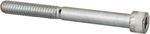 Made in USA - 1/4-20 UNC Hex Socket Drive, Socket Cap Screw - Alloy Steel, Zinc-Plated Finish, Partially Threaded, 2-1/2" Length Under Head - Eagle Tool & Supply