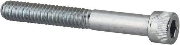 Made in USA - 1/4-20 UNC Hex Socket Drive, Socket Cap Screw - Alloy Steel, Zinc-Plated Finish, Partially Threaded, 2" Length Under Head - Eagle Tool & Supply