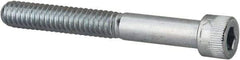 Made in USA - 1/4-20 UNC Hex Socket Drive, Socket Cap Screw - Alloy Steel, Zinc-Plated Finish, Partially Threaded, 2" Length Under Head - Eagle Tool & Supply