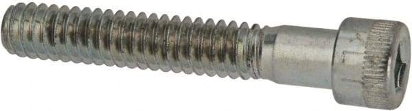 Made in USA - 1/4-20 UNC Hex Socket Drive, Socket Cap Screw - Alloy Steel, Zinc-Plated Finish, Partially Threaded, 1-1/2" Length Under Head - Eagle Tool & Supply