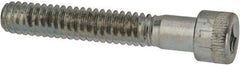 Made in USA - 1/4-20 UNC Hex Socket Drive, Socket Cap Screw - Alloy Steel, Zinc-Plated Finish, Partially Threaded, 1-1/2" Length Under Head - Eagle Tool & Supply